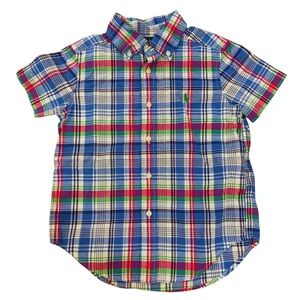 Ralph Lauren Kids Plaid Button Down Dress Shirt - Size 4